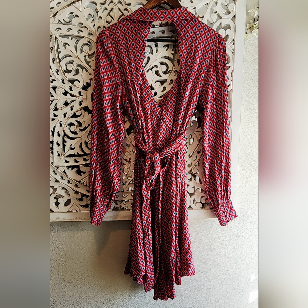 FREE PEOPLE IT TAKES TWO SLEEVES MINI DRESS BACK CUTOUT SIZE LARGE - Picture 8 of 15